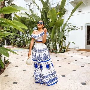 RED DRESS BOUTIQUE  Blue Print Two Piece Set